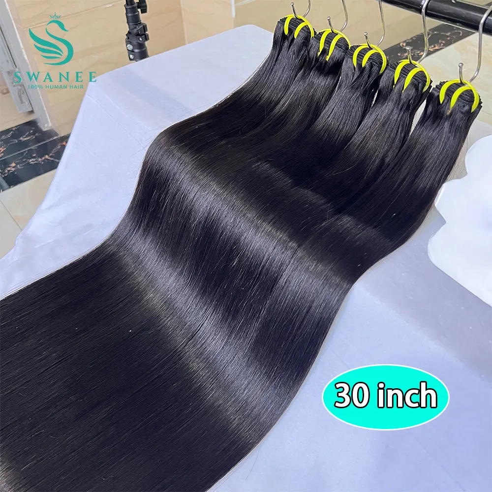 16A Raw Virgin Bone Straight 100% Human Hair Bundles Double Weft Unprocessed Vietnamese Hair Extensions 10-36 inch Natural Black