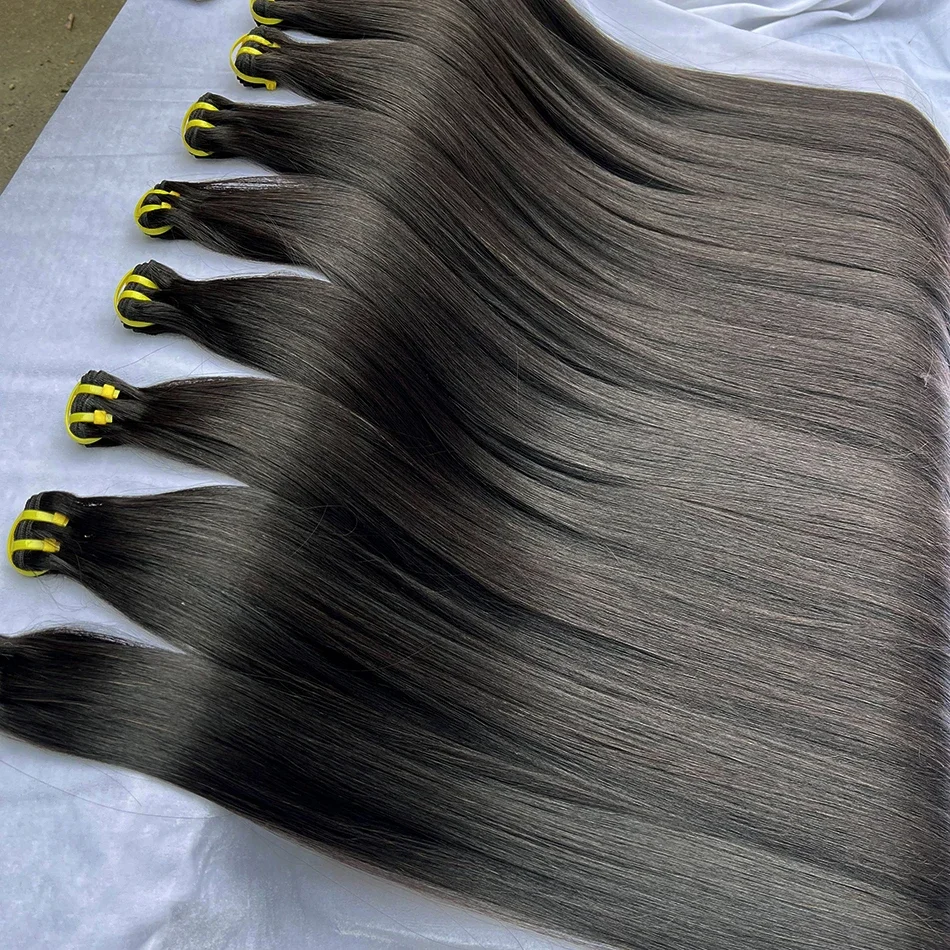 16A Raw Virgin Bone Straight 100% Human Hair Bundles Double Weft Unprocessed Vietnamese Hair Extensions 10-36 inch Natural Black