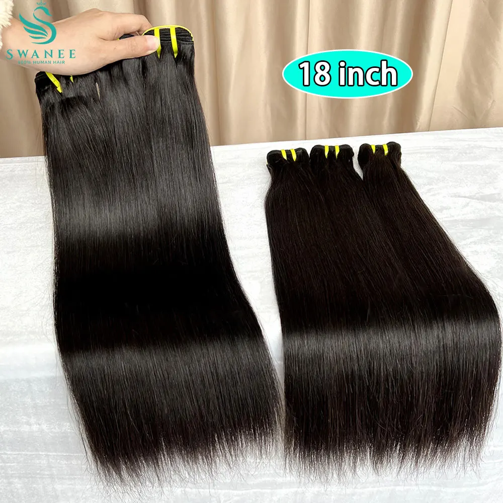 16A Raw Virgin Bone Straight 100% Human Hair Bundles Double Weft Unprocessed Vietnamese Hair Extensions 10-36 inch Natural Black
