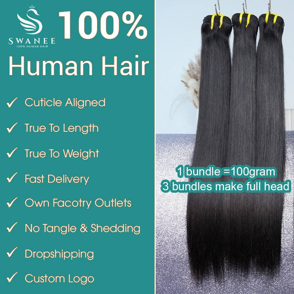 16A Raw Virgin Bone Straight 100% Human Hair Bundles Double Weft Unprocessed Vietnamese Hair Extensions 10-36 inch Natural Black
