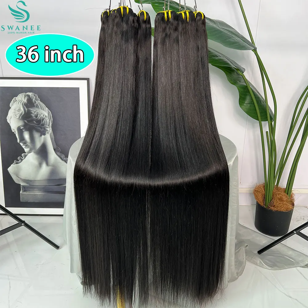 16A Raw Virgin Bone Straight 100% Human Hair Bundles Double Weft Unprocessed Vietnamese Hair Extensions 10-36 inch Natural Black
