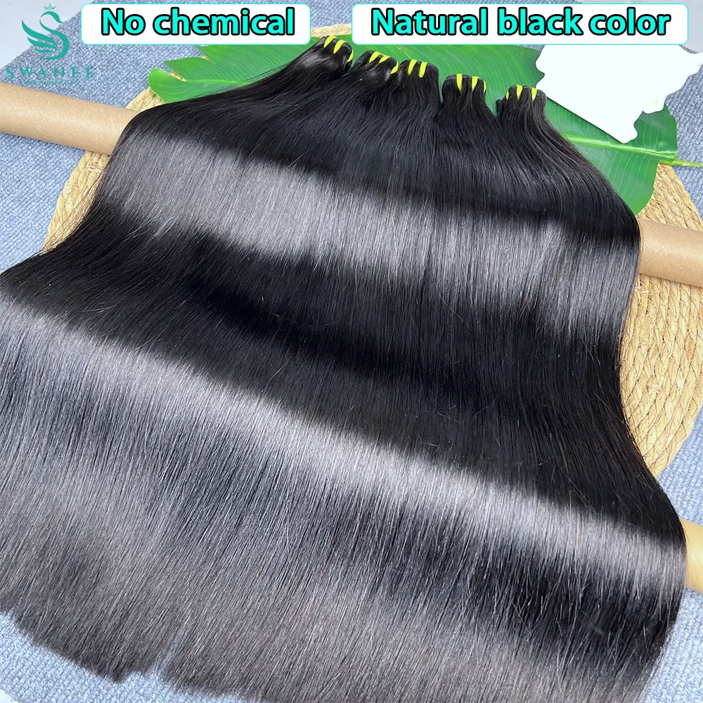 16A Raw Virgin Bone Straight 100% Human Hair Bundles Double Weft Unprocessed Vietnamese Hair Extensions 10-36 inch Natural Black