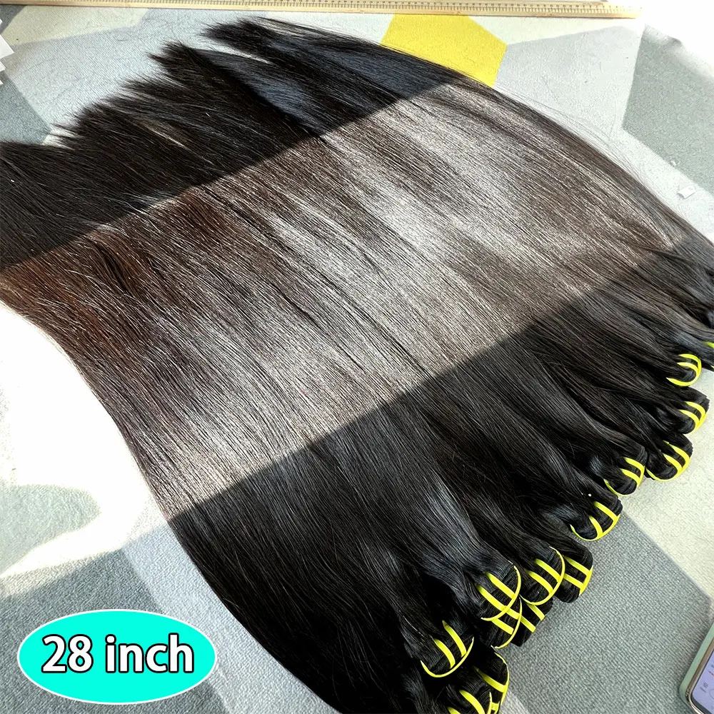 16A Raw Virgin Bone Straight 100% Human Hair Bundles Double Weft Unprocessed Vietnamese Hair Extensions 10-36 inch Natural Black