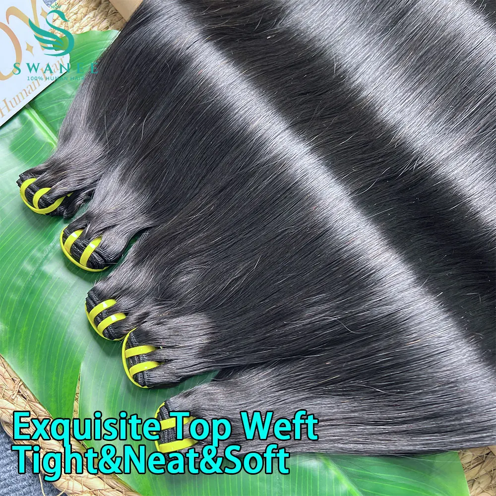 16A Raw Virgin Bone Straight 100% Human Hair Bundles Double Weft Unprocessed Vietnamese Hair Extensions 10-36 inch Natural Black