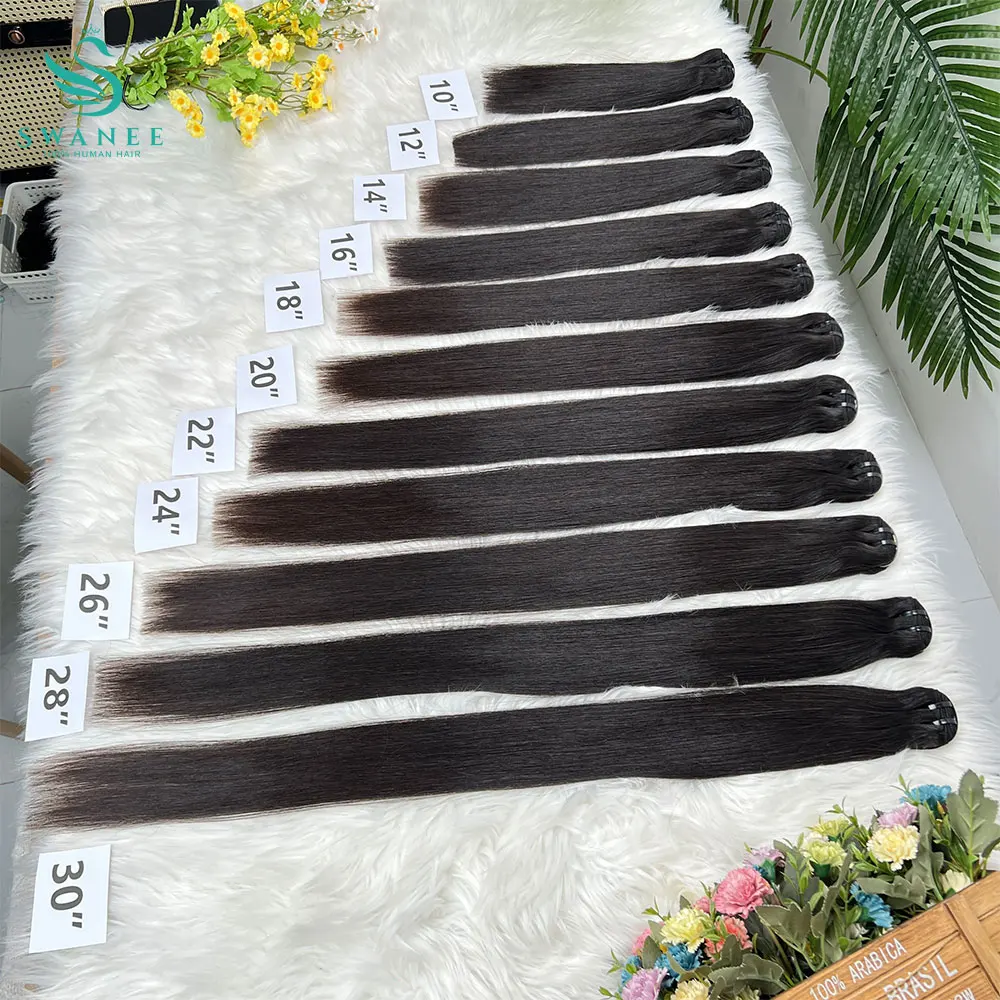 16A Raw Virgin Bone Straight 100% Human Hair Bundles Double Weft Unprocessed Vietnamese Hair Extensions 10-36 inch Natural Black
