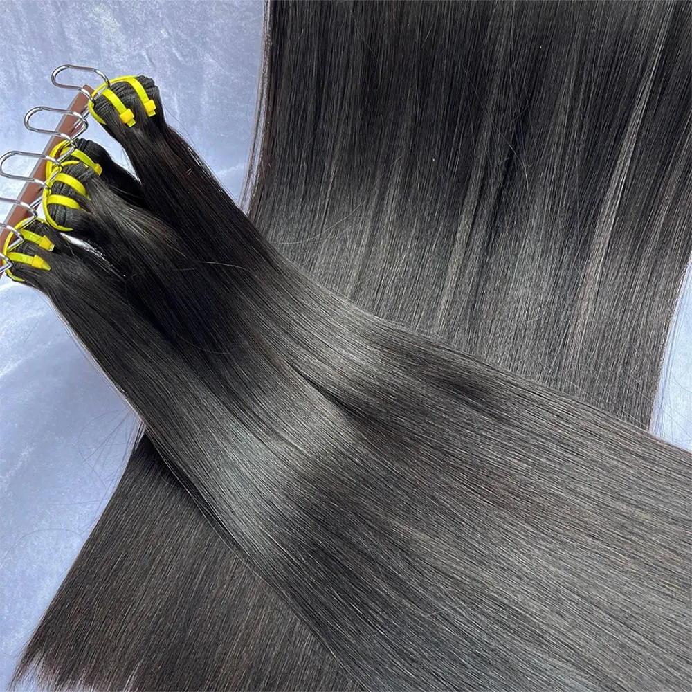 16A Raw Virgin Bone Straight 100% Human Hair Bundles Double Weft Unprocessed Vietnamese Hair Extensions 10-36 inch Natural Black