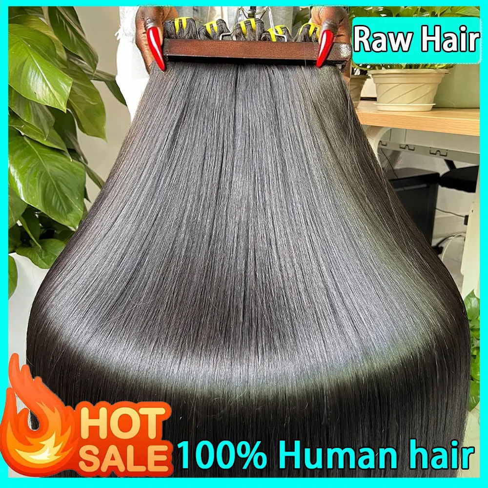 16A Raw Virgin Bone Straight 100% Human Hair Bundles Double Weft Unprocessed Vietnamese Hair Extensions 10-36 inch Natural Black