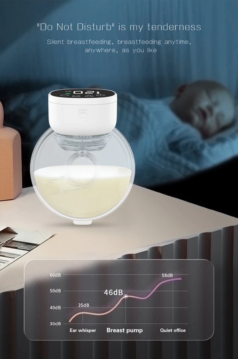 New Upgrades Wearable Breast Pump Hands Free Electric Portable Wearable Breast Pumps BPA-free Breastfeeding Milk Collector