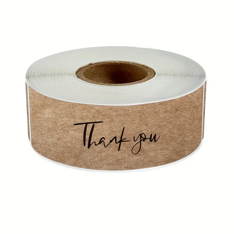 Hank You for Your Order Stickers Kraft Paper Sealing Stickers Rectangular Stickers for Shop Bakery Thank Customers Gifts