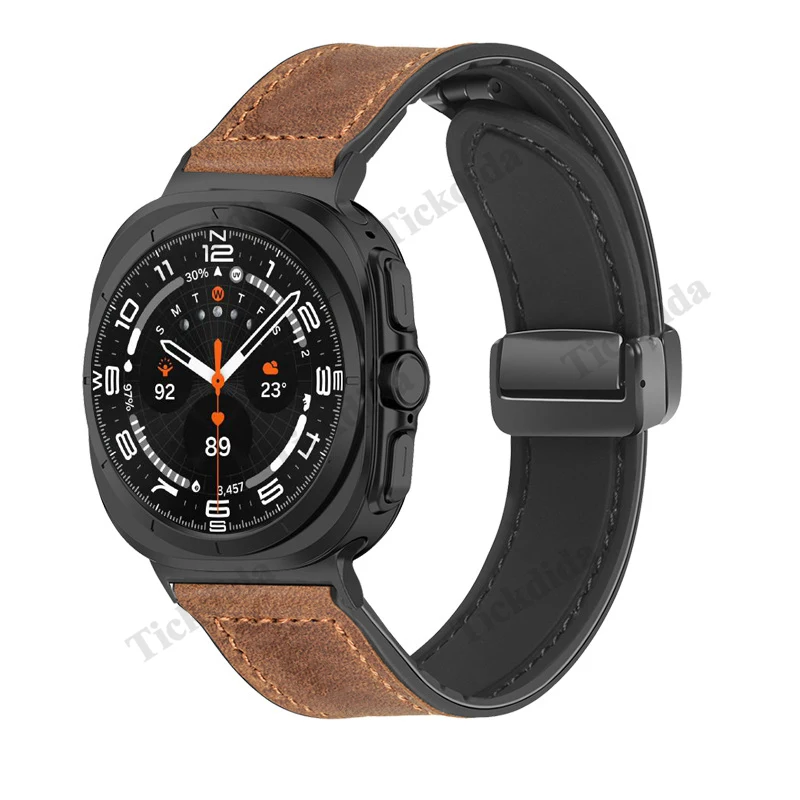 Genuine Leather Strap for Samsung Galaxy Watch Ultra 2 2026 47mm WatchBand for Watch 9 7 Ultra Bracelet Correa Accessories