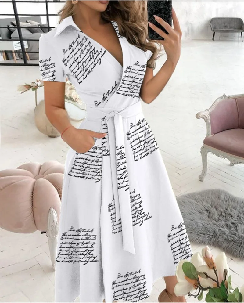 Rainbow Striped Print Summer Dress 2023 Women Button Up Short Sleeve Casual Vintage Shirt Long Dress Ladies Elegant Maxi Dresses