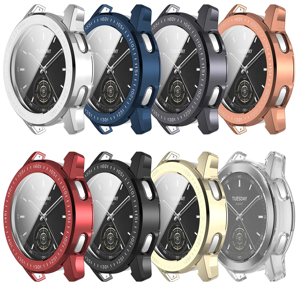 Full Protective Case Cover Shell For Xiaomi Watch S3 SmartWatch Replacement Accessories Frame Cases 360 TPU Screen Protective