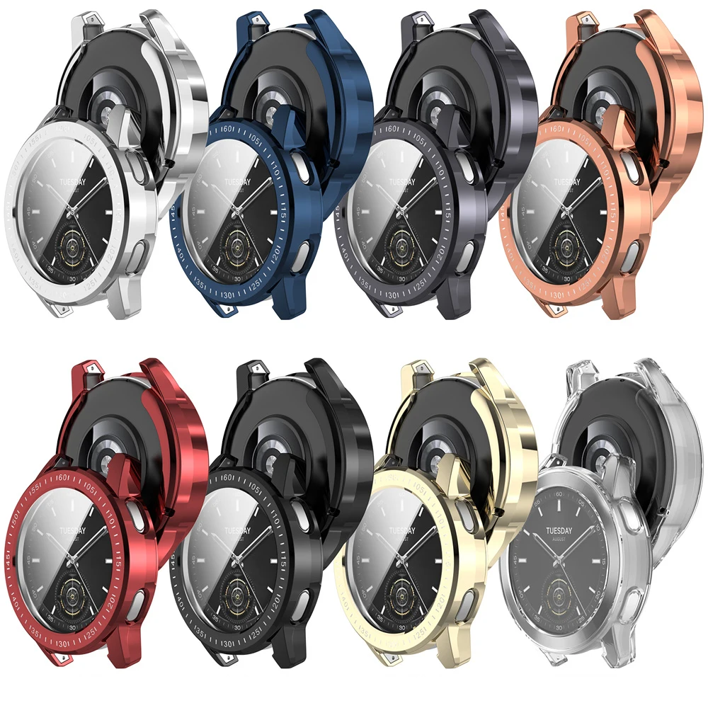 Full Protective Case Cover Shell For Xiaomi Watch S3 SmartWatch Replacement Accessories Frame Cases 360 TPU Screen Protective