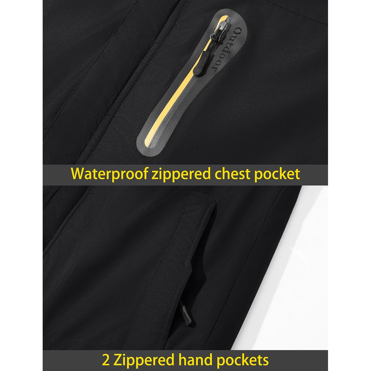 TACVASEN Men's Waterproof Ski Jacket Fleece Lining Warmth Parka Winter Snow Working Outdoors Hooded Coat Rain Shell Windbreaker