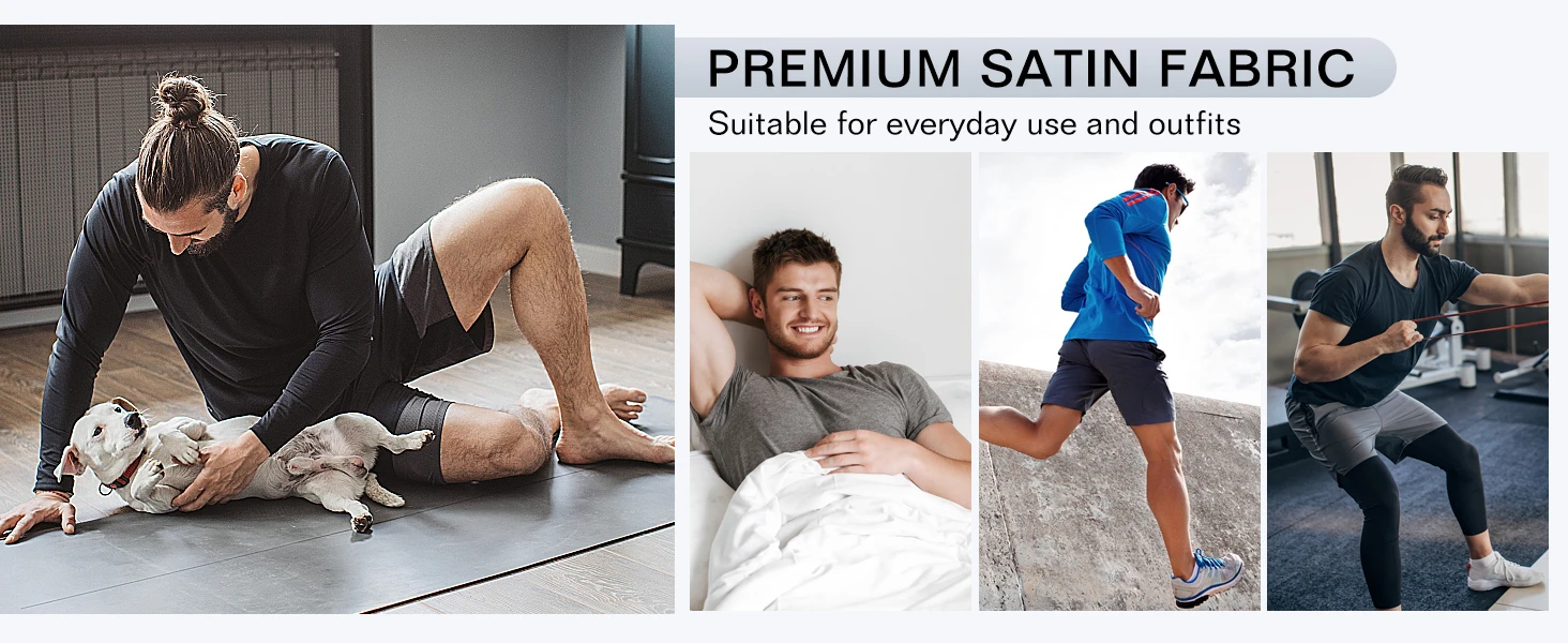 JupiterSecret 6pcs Men's Satin Boxer Shorts Casual Home Underwear Comfortable Silk-Like Bottoms with Elastic Waistband