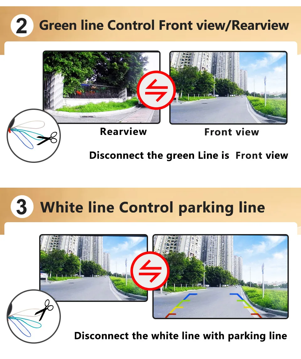 SMARTOUR Car Rear View Camera 1080P Night Vision Reversing Auto Parking Monitor CCD Waterproof 170 Degree HD Video Fish Eye Lens