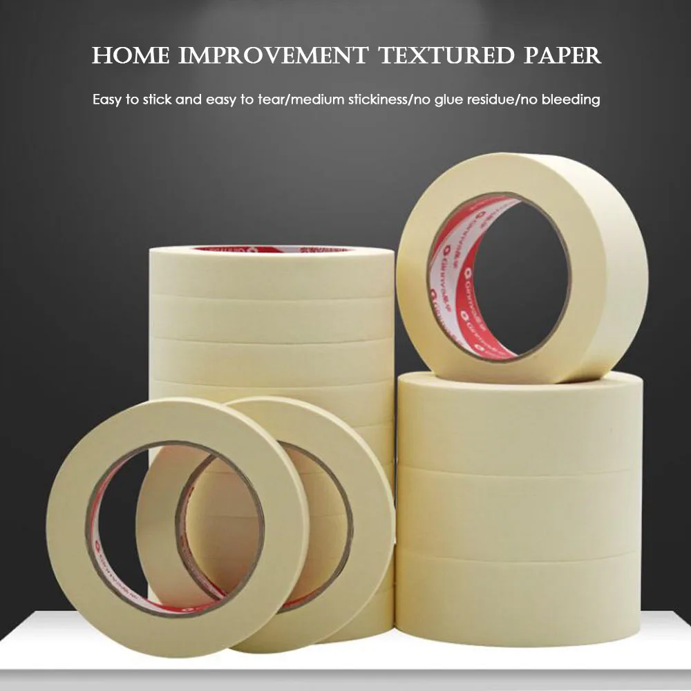 1PC 20M Low Viscosity Masking Tape White 6mm-50mm Single Side Tape Adhesive Crepe Paper for Oil Painting Sketch Drawing Supplies