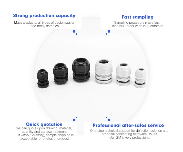 10PCS Waterproof Cable Gland M8 M12 M16 M20 M25 M32 M40 Black Plastic Seal Joint Nylon IP68 White Cable Fixing Nylon Connector