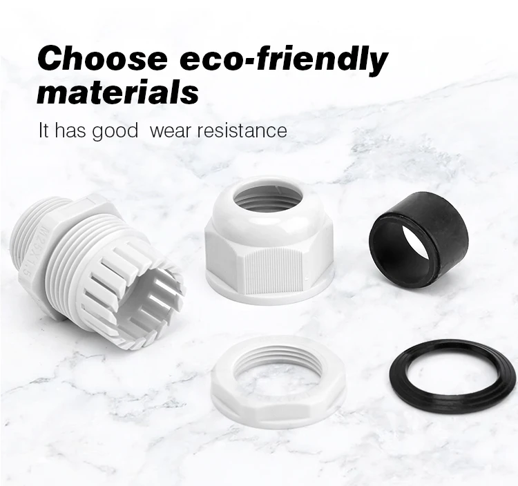 10PCS Waterproof Cable Gland M8 M12 M16 M20 M25 M32 M40 Black Plastic Seal Joint Nylon IP68 White Cable Fixing Nylon Connector