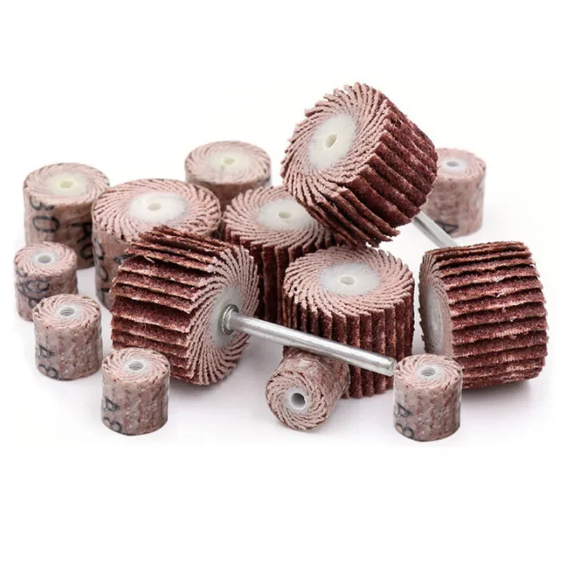 11PCS Sanding Flap Set with 3mm Shank Grinding Wheel Head Sander Abrasive Tools Sandpaper Rust Removal for Dremel Rotary Tools