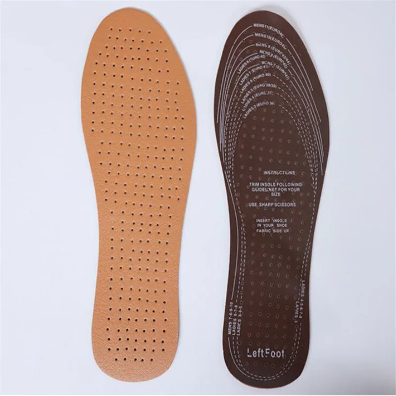 Cut Size Ultra Thin Breathable Leather Shoe Insoles Large Size Absorb Sweat Deodorant Replacement Inner Soles Shoe Insole Pads