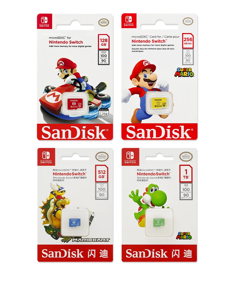 SanDisk Micro SD Memory Card 64GB MicroSDXC For Nintendo Switch Game Storage 128GB 256GB Up to 100MB/s 512GB Switch Memory Card