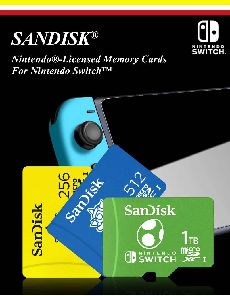 SanDisk Micro SD Memory Card 64GB MicroSDXC For Nintendo Switch Game Storage 128GB 256GB Up to 100MB/s 512GB Switch Memory Card