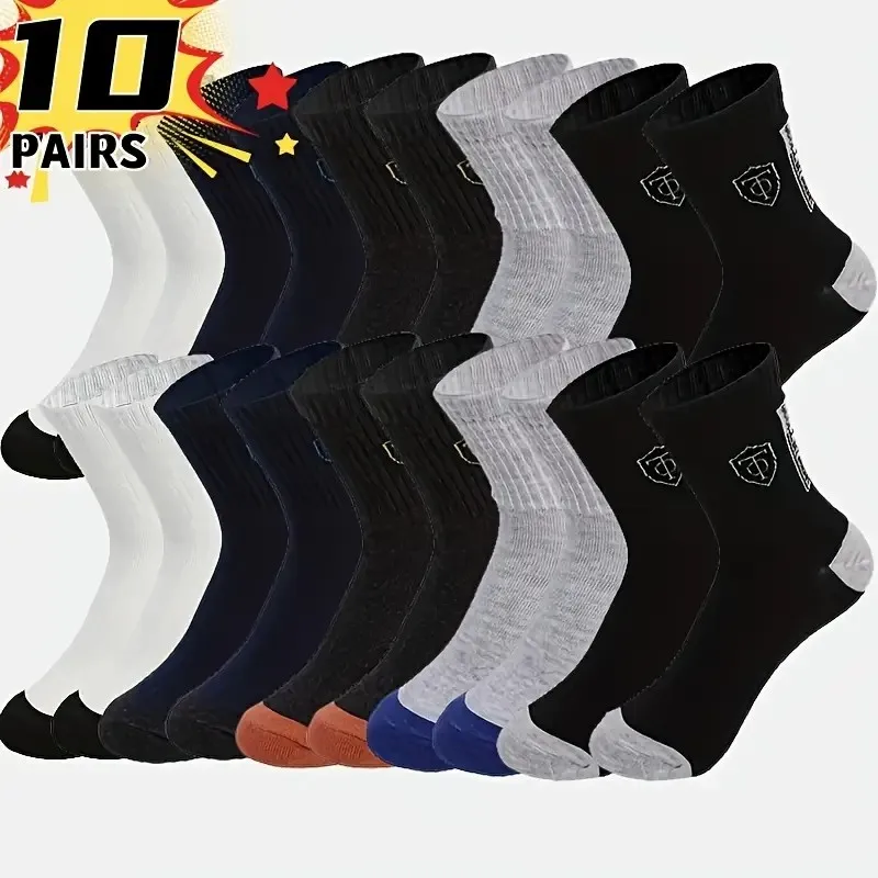 2/5/10 Pairs Neutral Spring Summer Mid Tube Socks Comfortable Breathable for Outdoor Sports in All Seasons Daily Business Wear