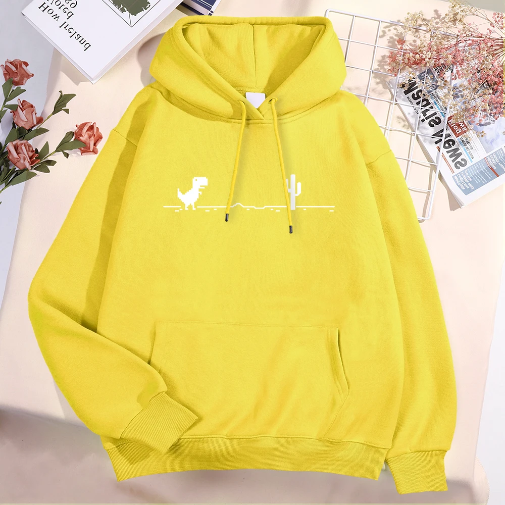 Network Malfunction Little Dinosaur Hoody Men Women New Thicken Pullover Hoodie Cute Pocket Sweatshirt Autumn Warm O-Nec Hoody