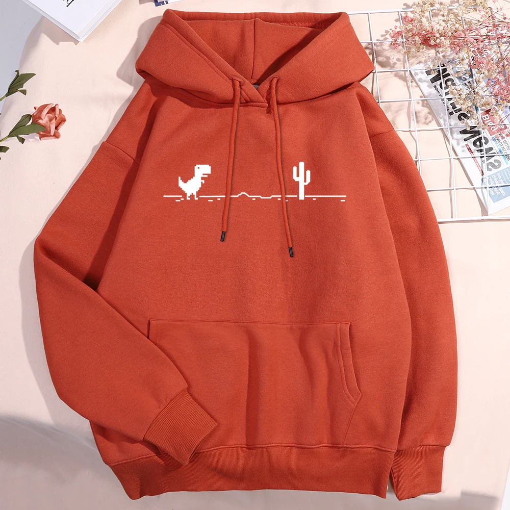 Network Malfunction Little Dinosaur Hoody Men Women New Thicken Pullover Hoodie Cute Pocket Sweatshirt Autumn Warm O-Nec Hoody