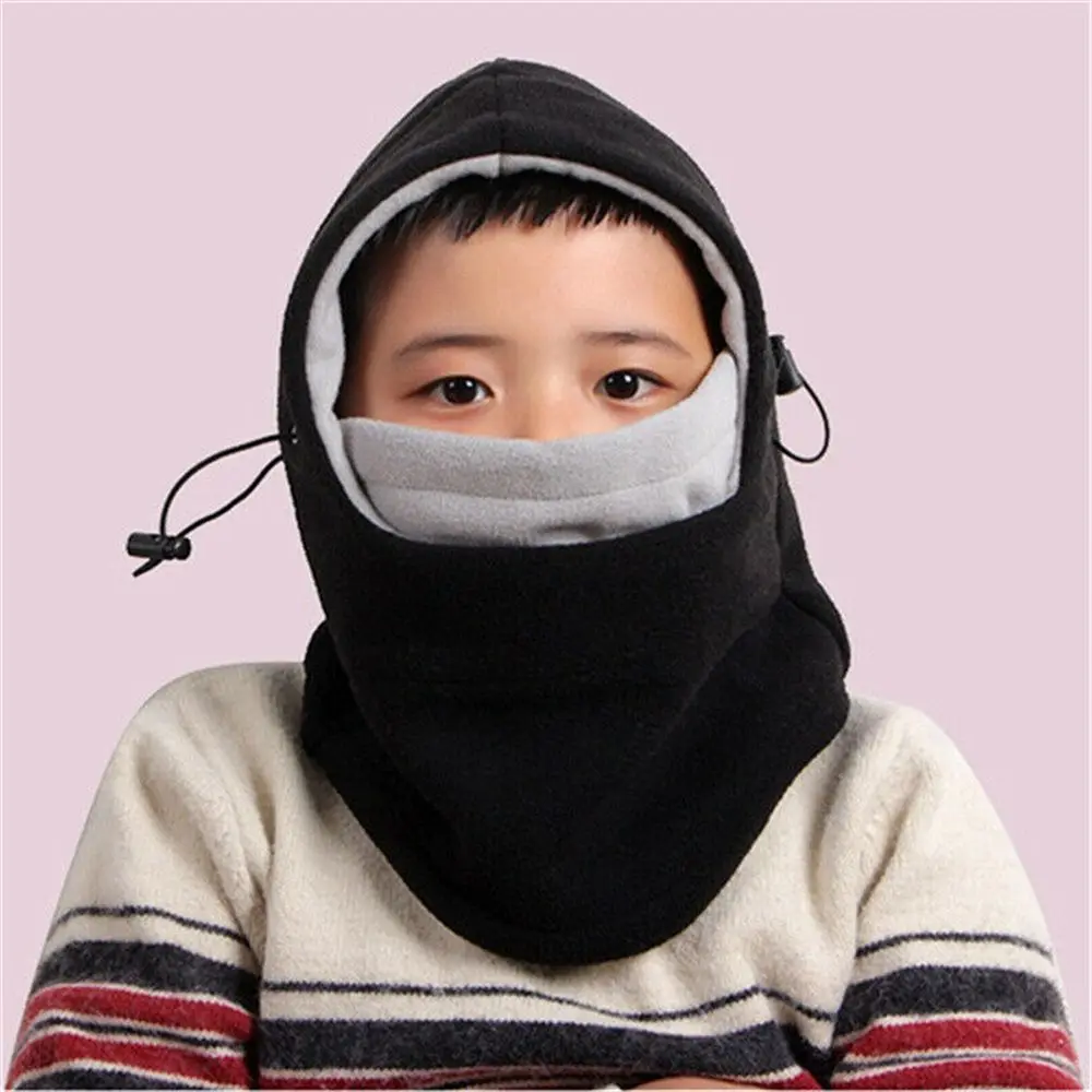 Kids Winter Fleece Balaclava Hat Thermal Neck Warm Full Face Ski Mask Hood Cap Boys Girls Children Cap for 3-10 Years
