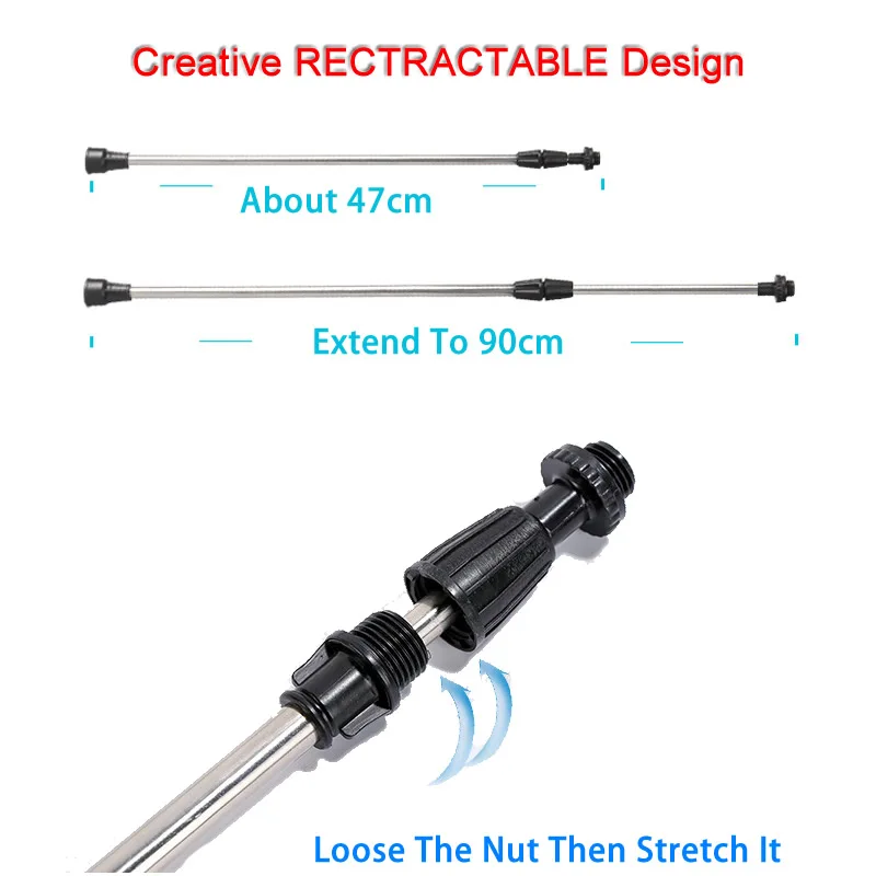 Retractable 0.45-0.8m Spraying Rod For Hand Pressure Sprayer Outdoor Garden Pesticide Spray Tree Watering Can Accessories