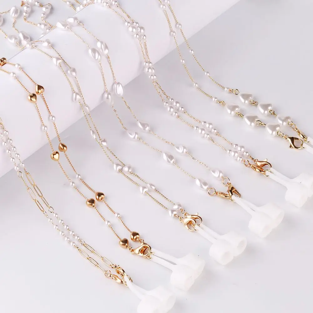 Fashion Pearl Sunglasses Chain Wearing Neck Holding Beaded Lanyard Cord Masks Sunglass Reading Glasses Chain Eyewear Accessories