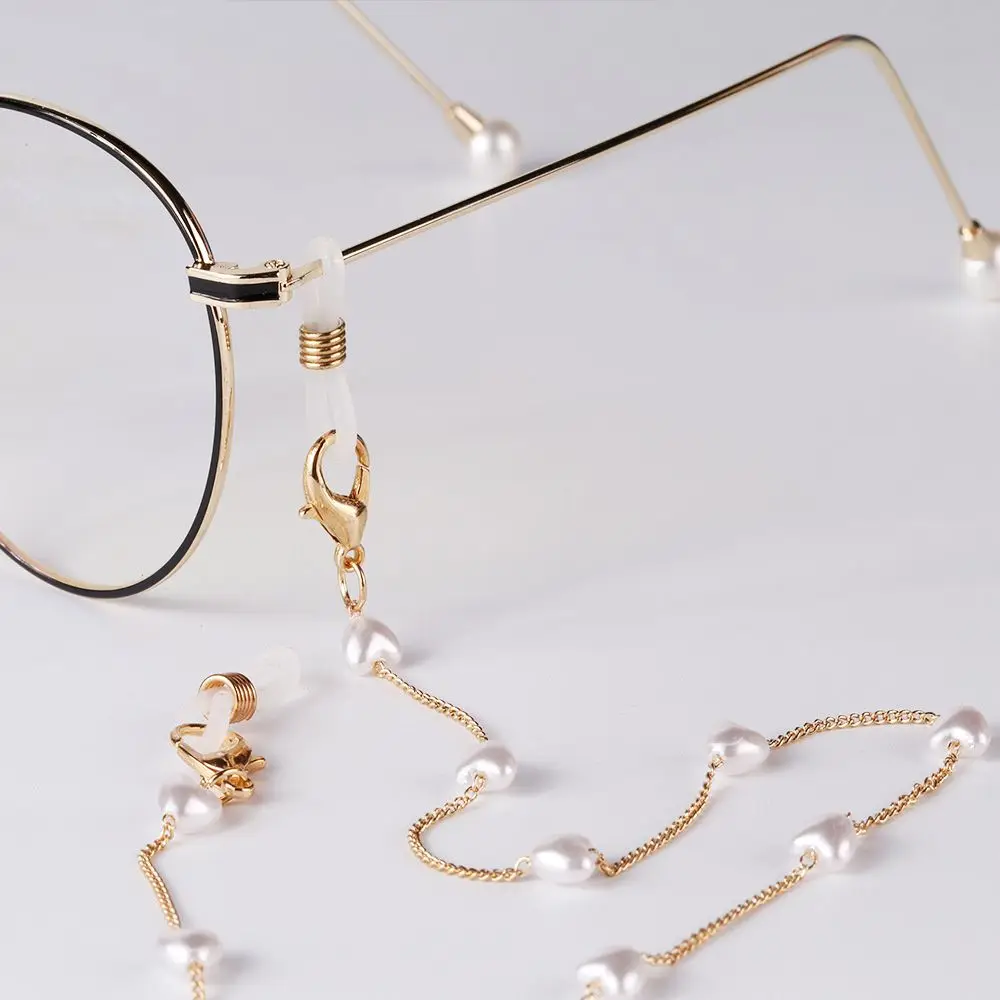 Fashion Pearl Sunglasses Chain Wearing Neck Holding Beaded Lanyard Cord Masks Sunglass Reading Glasses Chain Eyewear Accessories