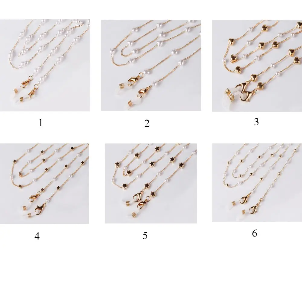 Fashion Pearl Sunglasses Chain Wearing Neck Holding Beaded Lanyard Cord Masks Sunglass Reading Glasses Chain Eyewear Accessories
