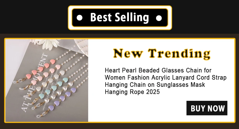 Fashion Pearl Sunglasses Chain Wearing Neck Holding Beaded Lanyard Cord Masks Sunglass Reading Glasses Chain Eyewear Accessories