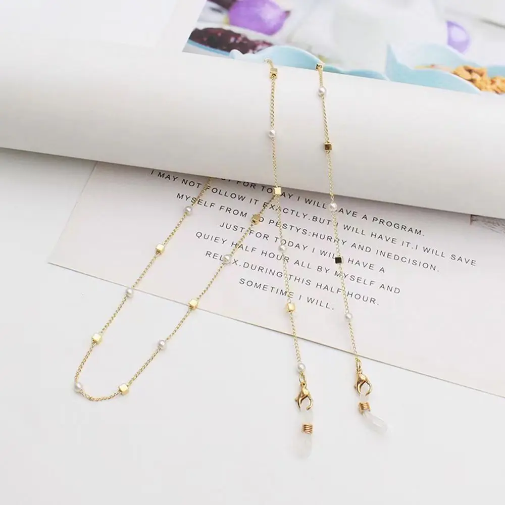 Fashion Pearl Sunglasses Chain Wearing Neck Holding Beaded Lanyard Cord Masks Sunglass Reading Glasses Chain Eyewear Accessories