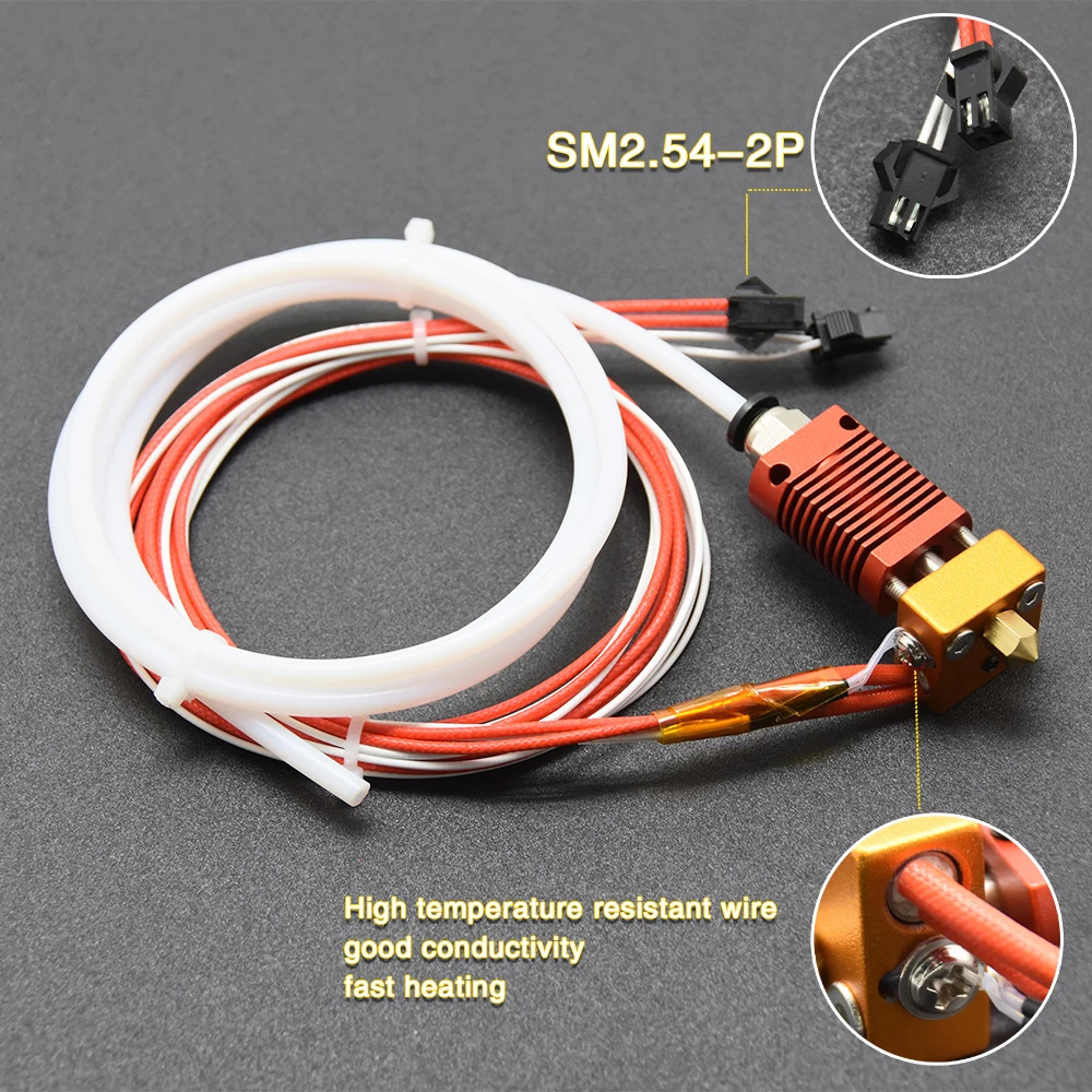 Ender 3 Metal J-Head CR10 MK8 Hotend Extruder Kit Heat Block Nozzle Heater Thermistor for CR10s Pro Ender3 V2 Ender 5 3D Printer