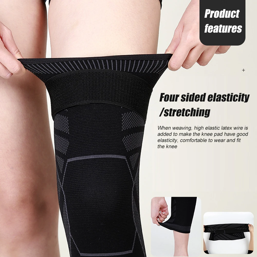 BraceTop Long Leg Compression Sleeves,Full Leg Sleeve Long Knee Brace Knee Support Protect Basketball,Football, Knee Pain Relief