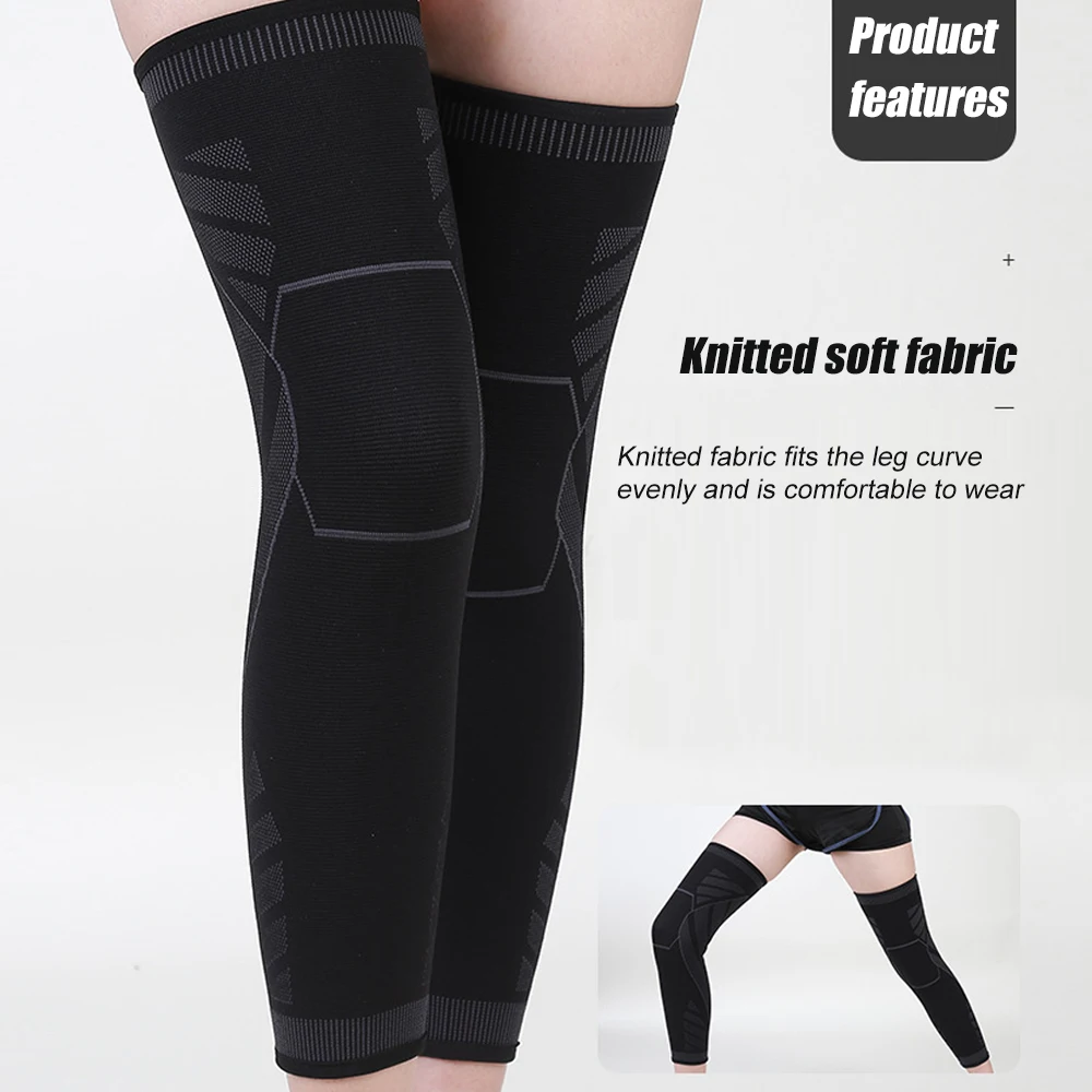 BraceTop Long Leg Compression Sleeves,Full Leg Sleeve Long Knee Brace Knee Support Protect Basketball,Football, Knee Pain Relief