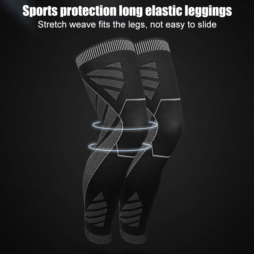 BraceTop Long Leg Compression Sleeves,Full Leg Sleeve Long Knee Brace Knee Support Protect Basketball,Football, Knee Pain Relief