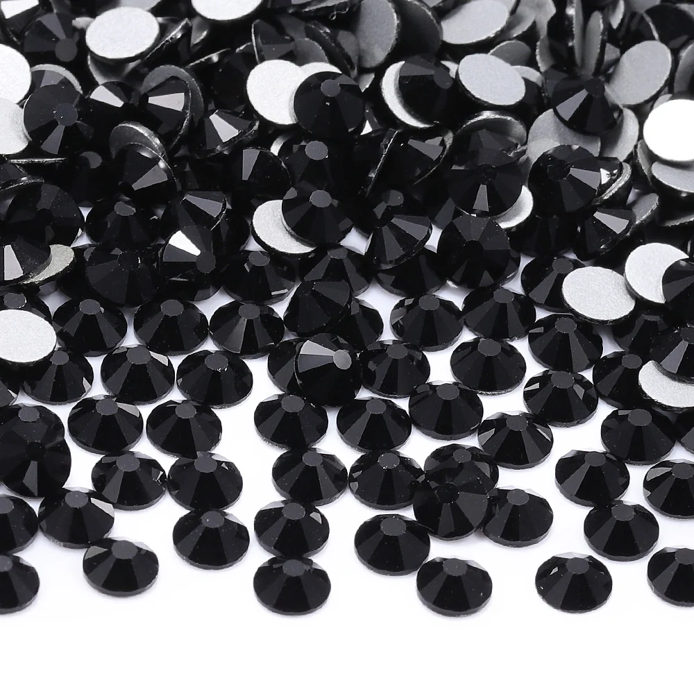 QIIY Top Quality Glass Flat Back Rhinestones Glitter Crystal AB Stones Glue On Strass Rhinestone for Nail Art Clothes Decoration