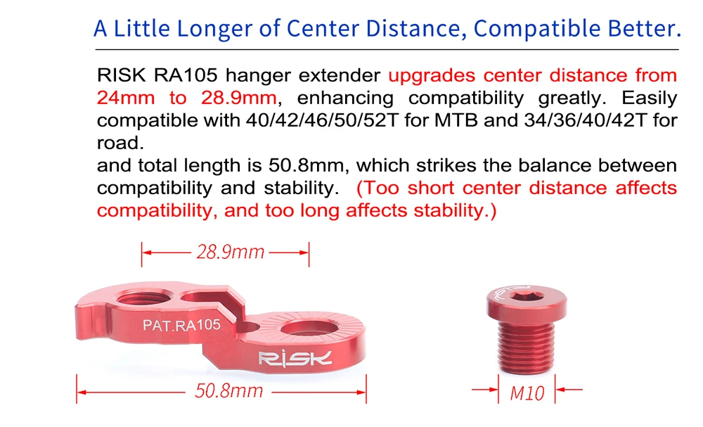 RISK Bicycle Rear Derailleur Hanger Extension Road MTB Mountain Bike Cycling Frame Gear Tail Hook Extender Convertor Adapter