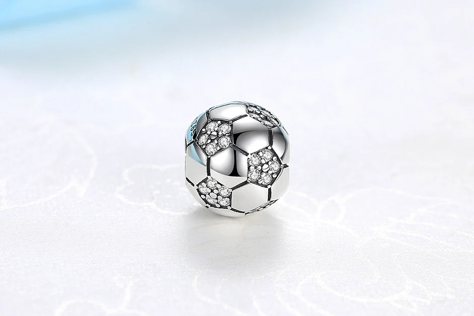 Original 925 Sterling Silver Charms Soccer Football Love Coffee Beads Fit Brand Bracelets Necklaces DIY Jewelry For Women