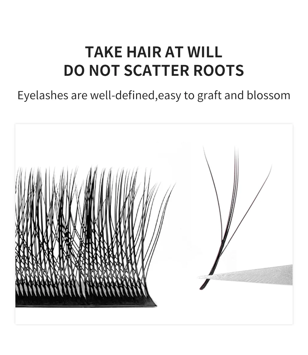NATUHANA New 3DW Shape Eyelash Extension 3D Premade Volume Fan Lashes W Style Lashes Faux Mink Volume Lashes Korean Makeup