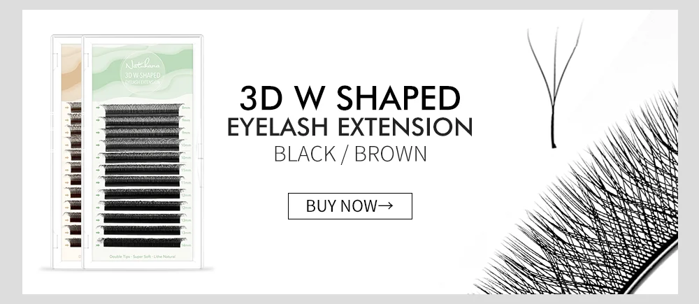 NATUHANA New 3DW Shape Eyelash Extension 3D Premade Volume Fan Lashes W Style Lashes Faux Mink Volume Lashes Korean Makeup