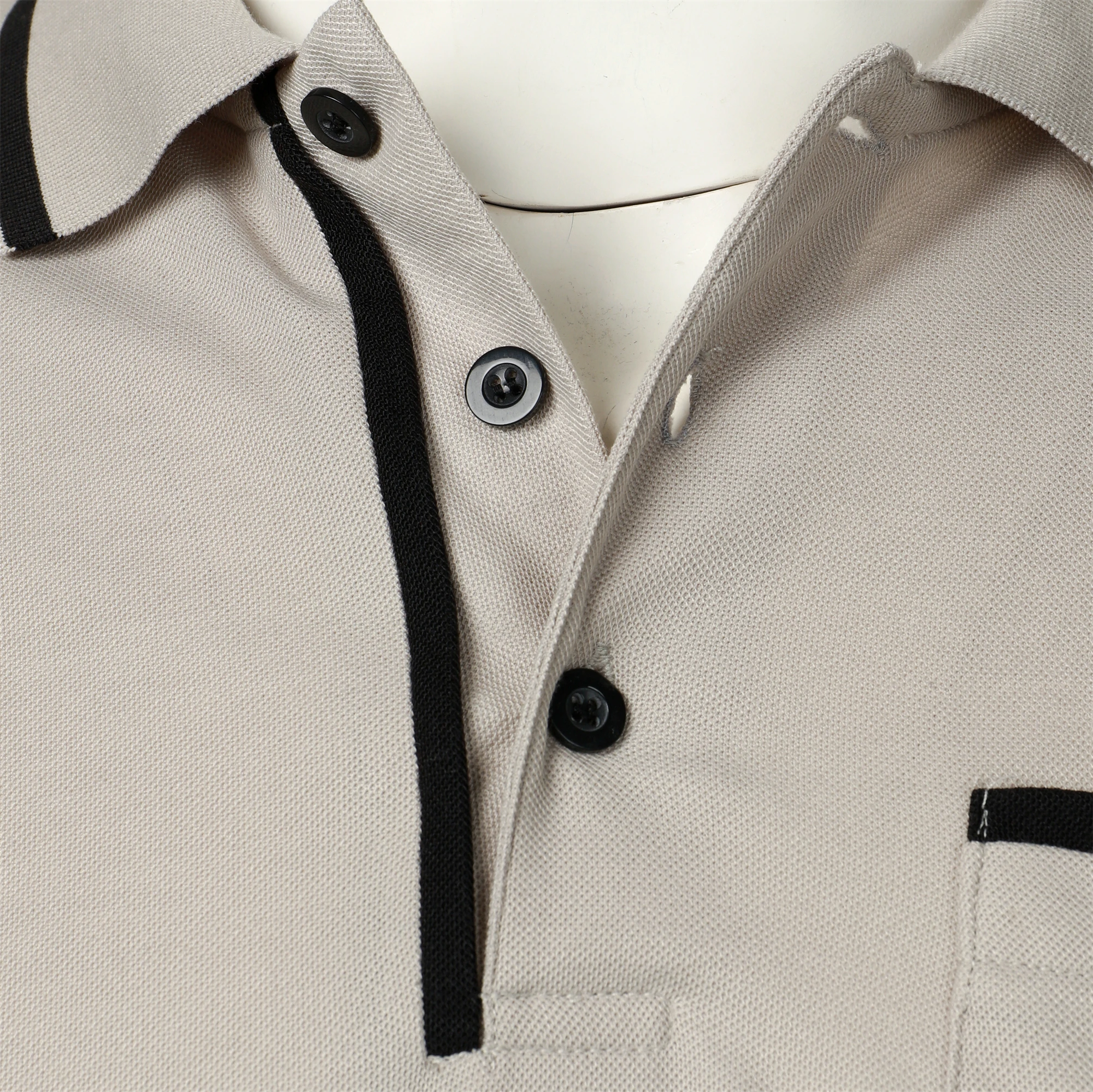 Men's casual fashion solid color short sleeve top lapel men's short sleeve T-shirt Casual fashion solid color top short sleeve