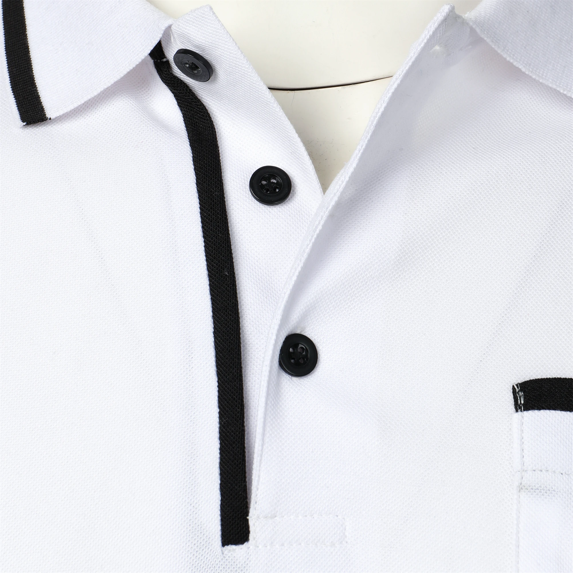 Men's casual fashion solid color short sleeve top lapel men's short sleeve T-shirt Casual fashion solid color top short sleeve