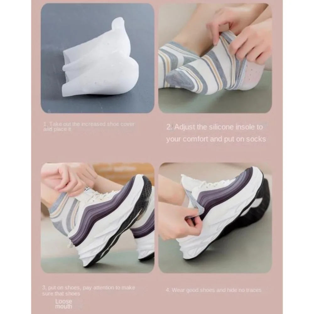 Silicone Invisible Height Socks New 2.0-4.0cm Invisible Lifting Increase Socks Heel Cushion Insole Outdoor