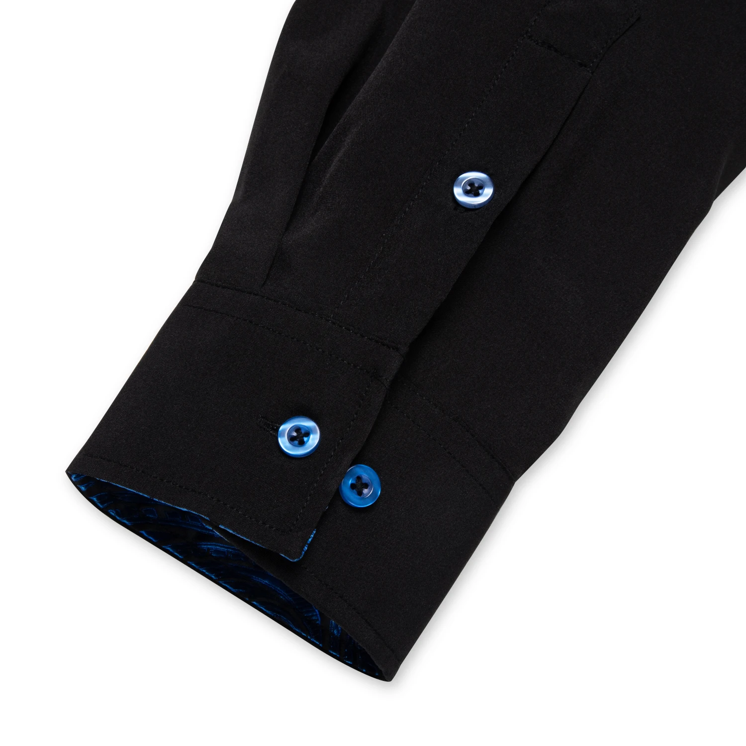 Men's Polyester Cotton Solid Black Shirts Long Sleeve Blue Paisley Patchwork Social Casual Dress Shirt Elegant Men Clothing
